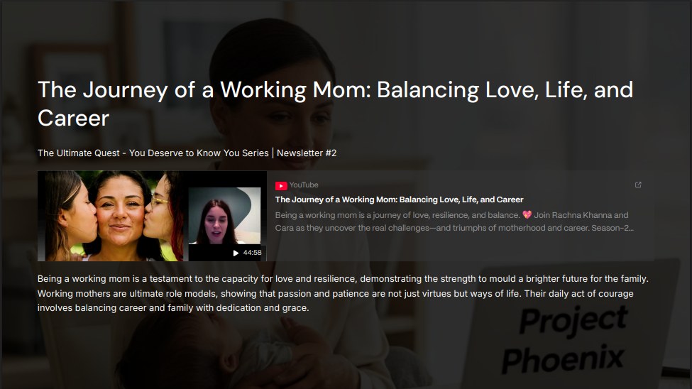The Journey of a Working Mom